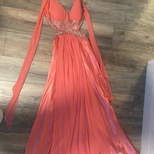 Peach dress, worn once- like new!
